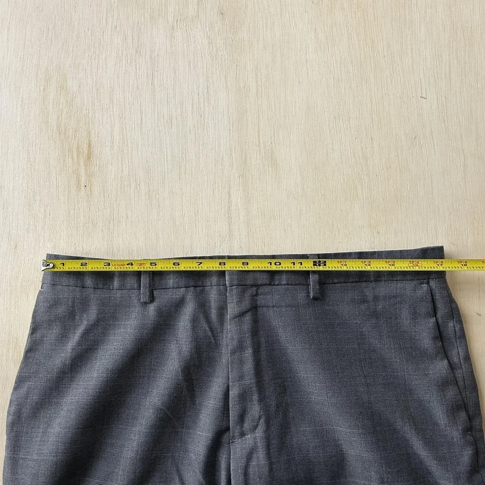 Banana Republic Pants Mens 34x34 Gray Plaid Tailored Slim Fit Dress Workwear
